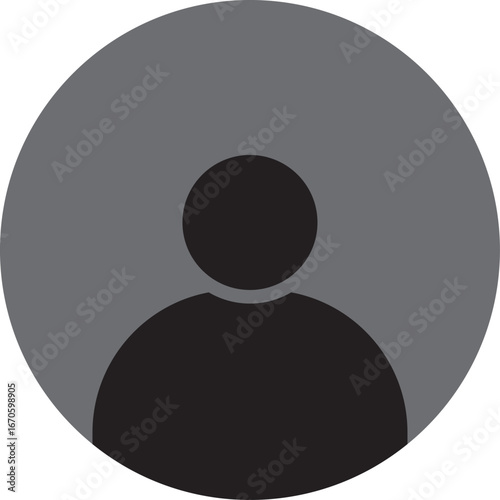 Simple silhouette of a person icon in a circle