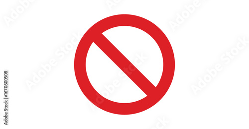 Free Download Red Prohibition Symbol: Diagonal Line in Circle Icon for Restriction, Ban, and Forbidden Actions in Safety, Compliance, and UI Design - GFXLoad