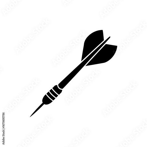 Dart isolated on a white background target throwing and vector illustration concept for accuracy and precision games for sport and leisure pursuits