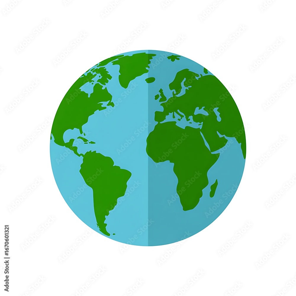 Fototapeta premium Flat Design Earth Globe with Continents and Oceans