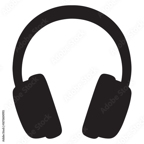 Trendy Headphone Silhouette Vector for Contemporary Design Use