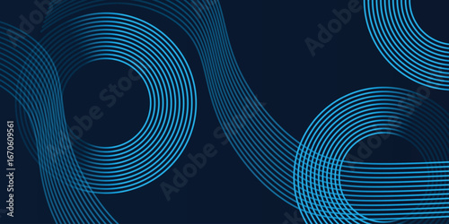 Abstract Blue Swirls: Dynamic, eye-catching design of interconnected blue swirls on a navy backdrop, symbolizing flow and elegance. Ideal for modern design projects.