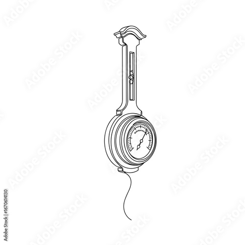 black and white tire pressure gauge clip art preview