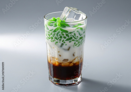 Wallpaper Mural Refreshing Cendol dessert with ice, coconut milk, and green jelly, perfect for summer Torontodigital.ca