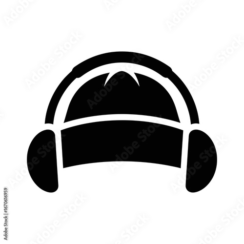 Winter clothing icons illustration of a black winter hat, a cozy and stylish headwear vector