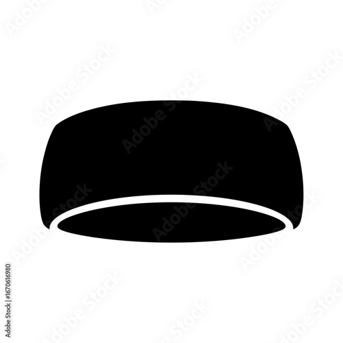 Winter clothing icons vector art of simple black bowler hat, a classic and stylish headwear vector