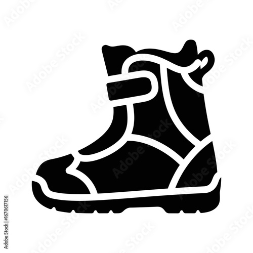 Winter clothing icons vector art of durable and protective winter boot for outdoor activities vector