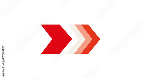 Three red arrows pointing to the right isolated on transparent background