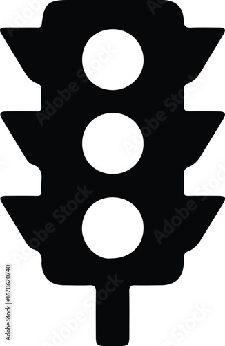 Vector Traffic light signal simple black design silhouette Illustrator