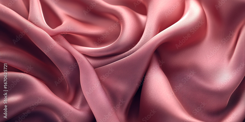 Fototapeta premium Modern silk folds in dusty rose tones with natural soft highlights