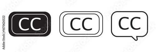 Closed caption icon symbol for templates, web design and infographics