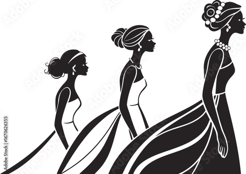 Silhouettes of women showing growth and development
