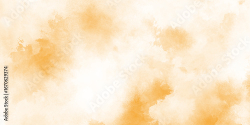 Abstract yellow orange watercolor white background, resembling vintage yellowed paper beautiful bright yellow grunge watercolor background, with antique ombre effect on craft paper.