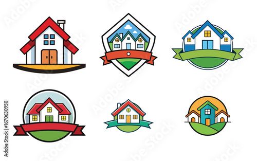 Colorful House Logos Real Estate Branding Home Sweet Home