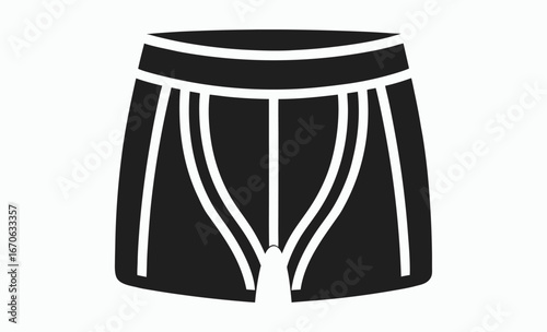 Boxer briefs silhouette, Simple Men s Underwear Boxer Briefs Outline Icon Isolated on White Background silhouette 
