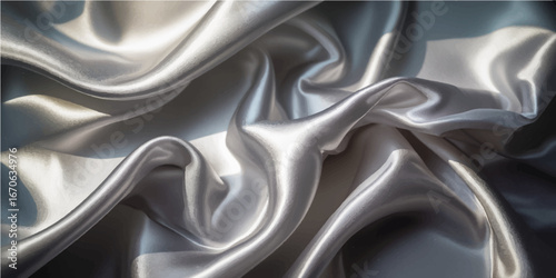 Smooth gold satin silk fabric with elegant waves and a shimmering, luxurious texture