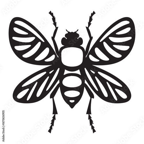 Illustration of a bee, showcasing its vital role in pollination and honey production in the natural world