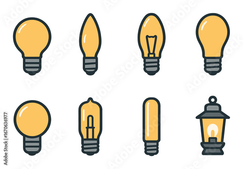Variety of light bulbs: shapes and styles on display