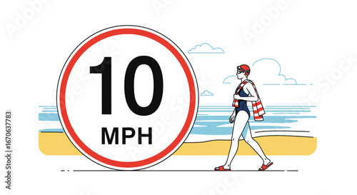 Walking Speed Limit on The Beach, Enjoying The Slower Pace of Coastal Life