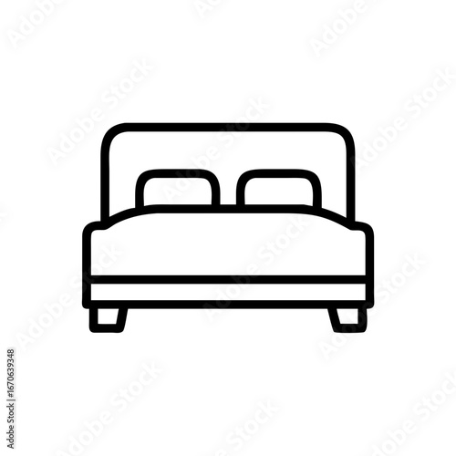 Bedroom Bed Icon for Furniture, Home, and Interior Design