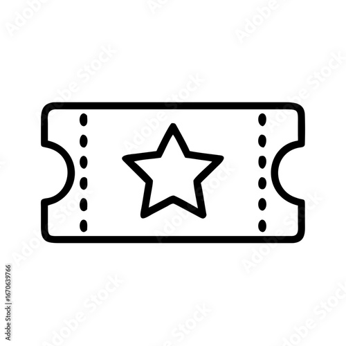 Movie Ticket Icon for Cinema, Entertainment, and Event Admission Design