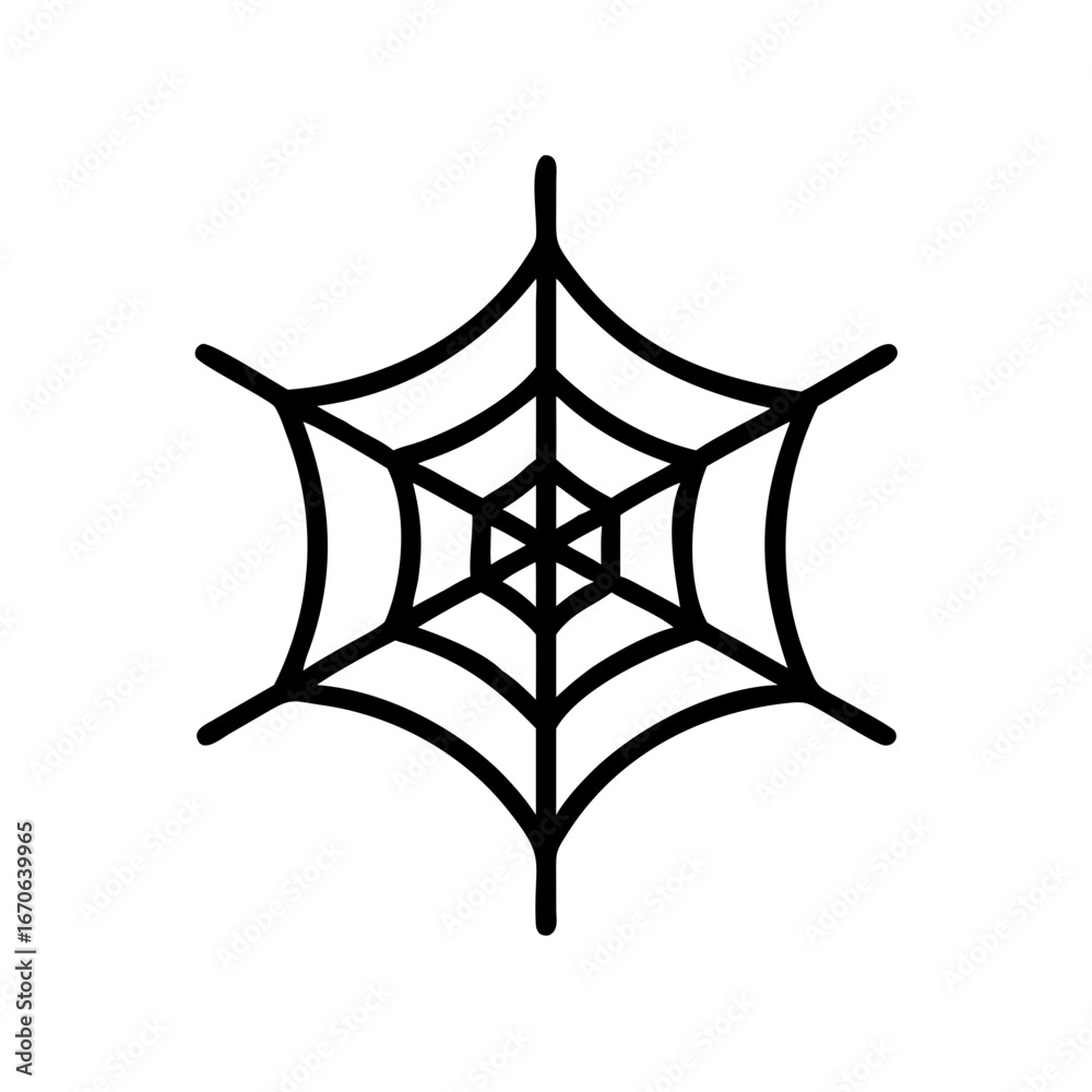 Naklejka premium Spider Web Icon for Halloween, Nature, Creepy and Decoration Design