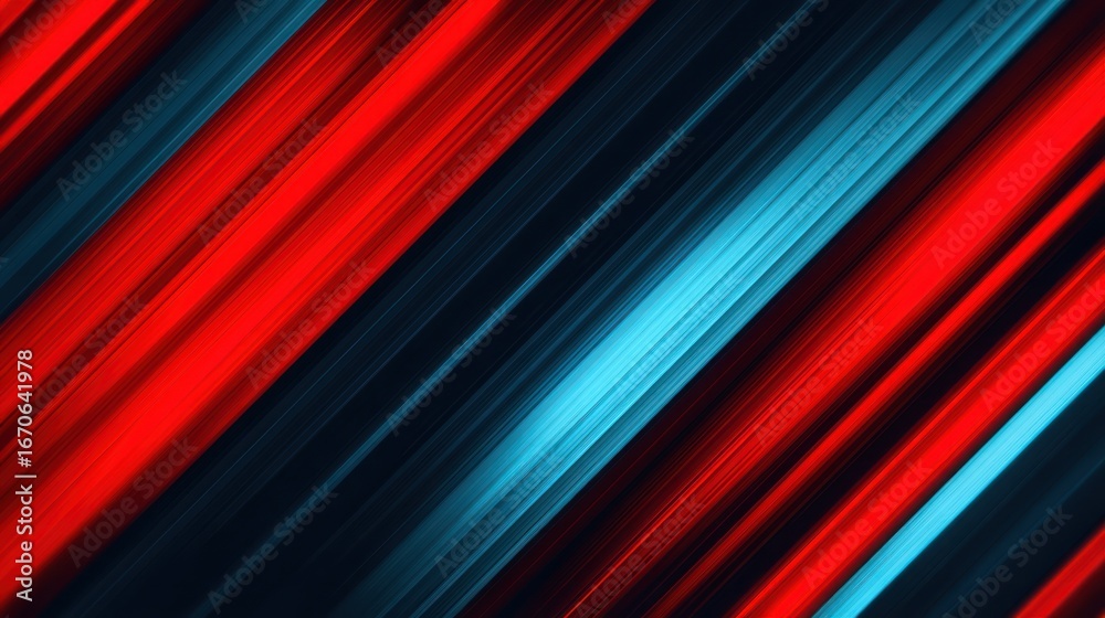 Fototapeta premium Abstract Red and Blue Light Streaks on Black Background in Dynamic Motion Style