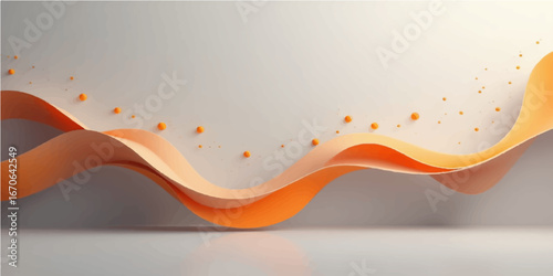 Abstract orange and yellow waves flow across a vibrant background, a graceful vector illustration design
