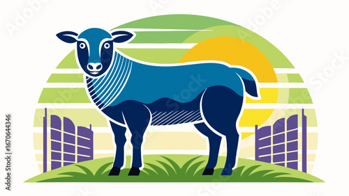 Clean and modern vector sheep silhouette vector art farm animal illustration livestock design graphic template ewe lamb ram wool farming white background