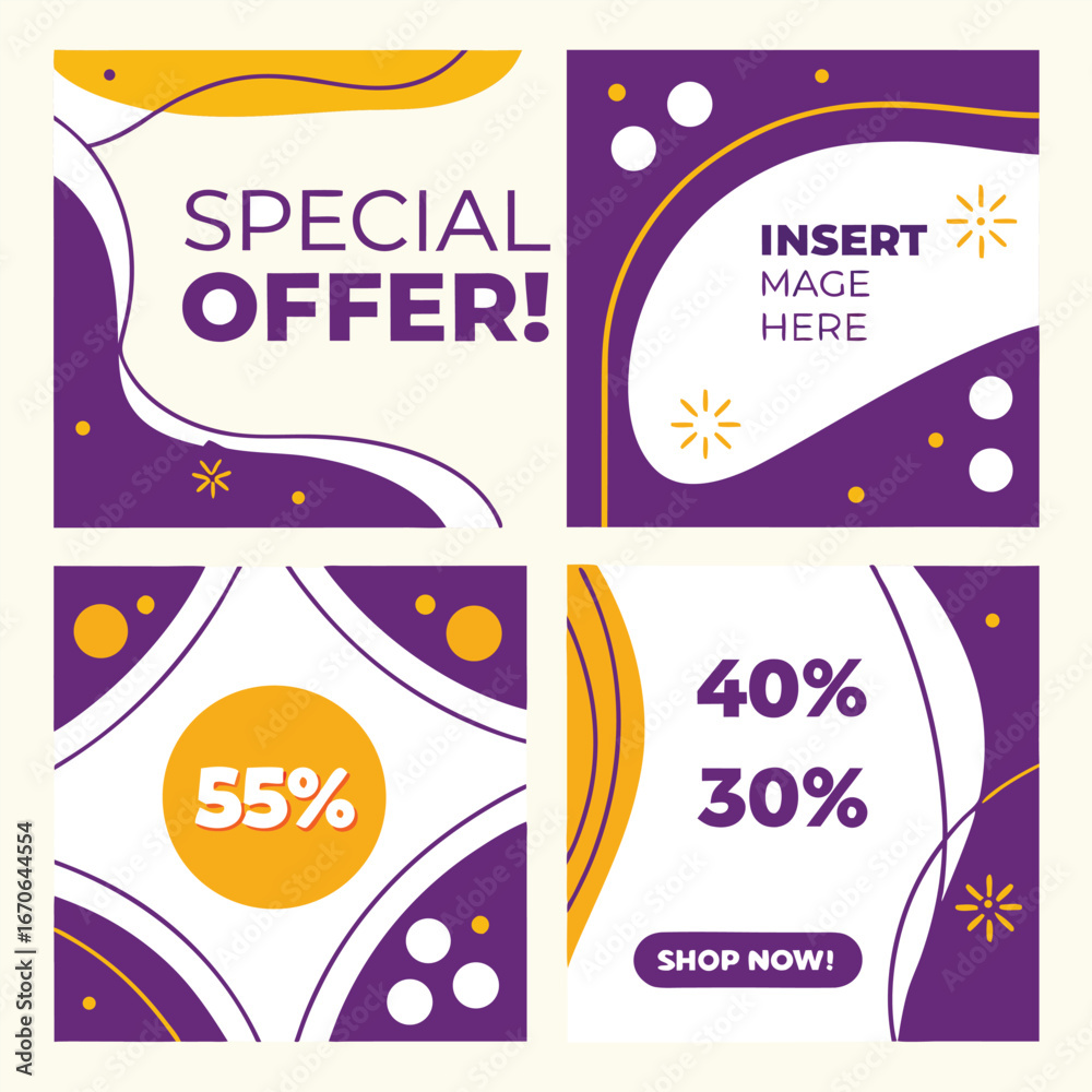 Naklejka premium Special offer media social post