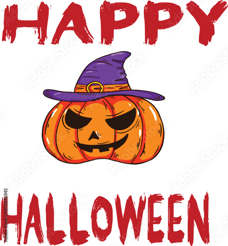 smiling Pumpkin Lantern Artwork for Halloween