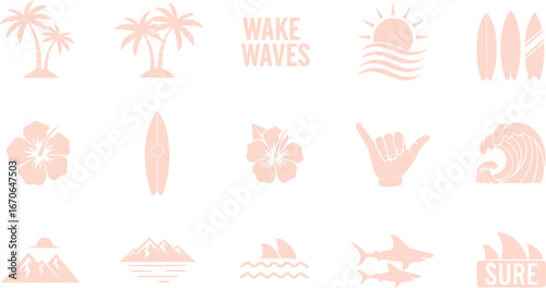 Soft pastel collection of celebratory and sweet treats icons
