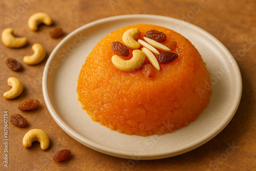 Rava kesari halwa sweet Stock Photo