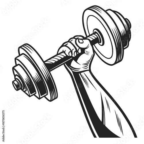 vector illustration of a dumbbell
