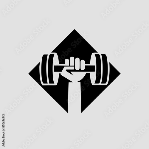 Vector silhouette of dumbbell