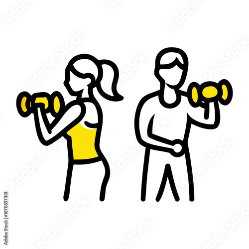 Vector silhouette of dumbbell