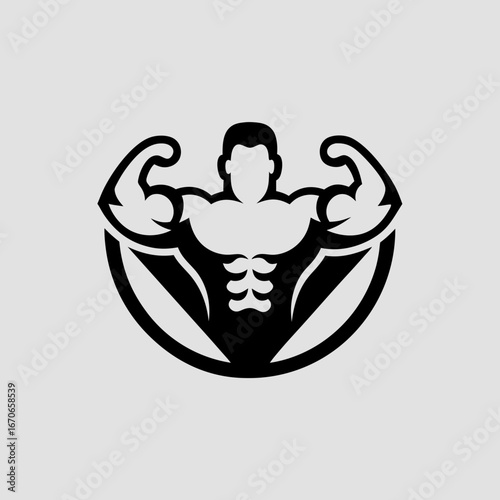 vector illustration of a muscular man