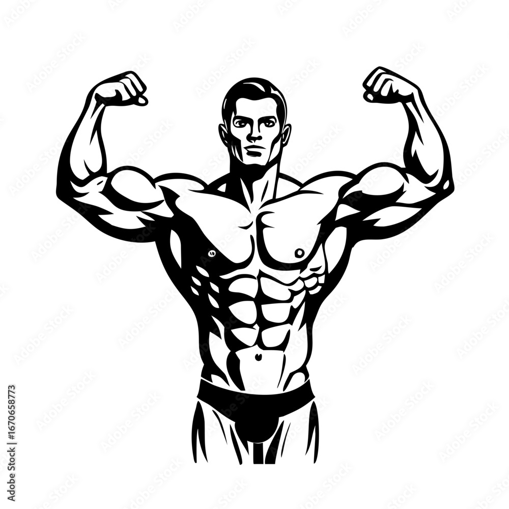 Fototapeta premium vector illustration of a muscular man
