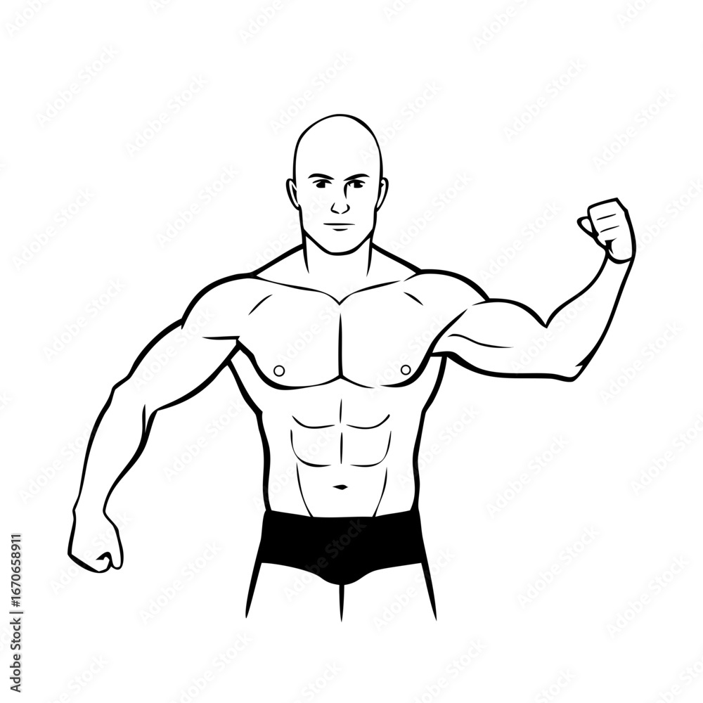 Fototapeta premium vector illustration of a muscular man