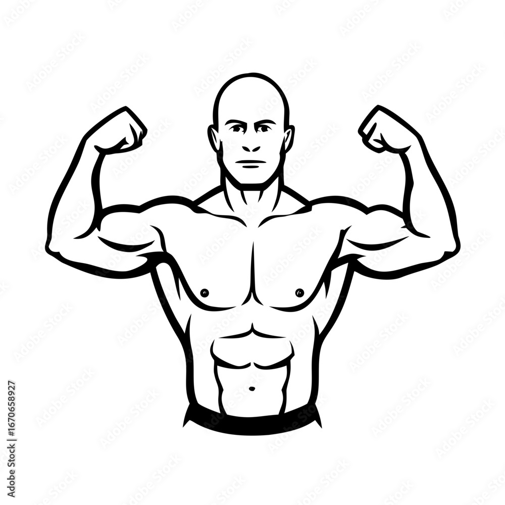 Fototapeta premium vector illustration of a muscular man