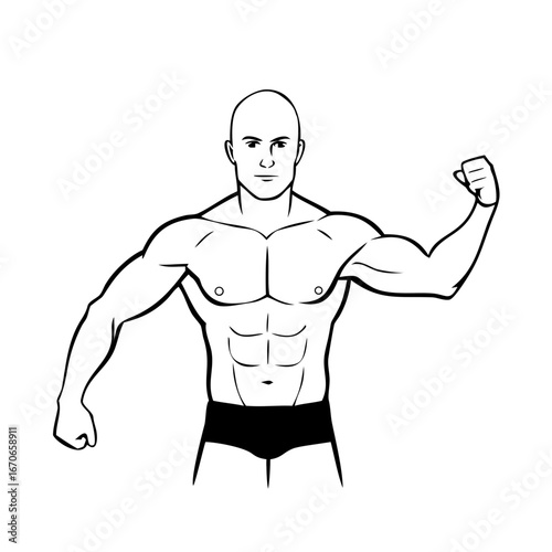 vector illustration of a muscular man