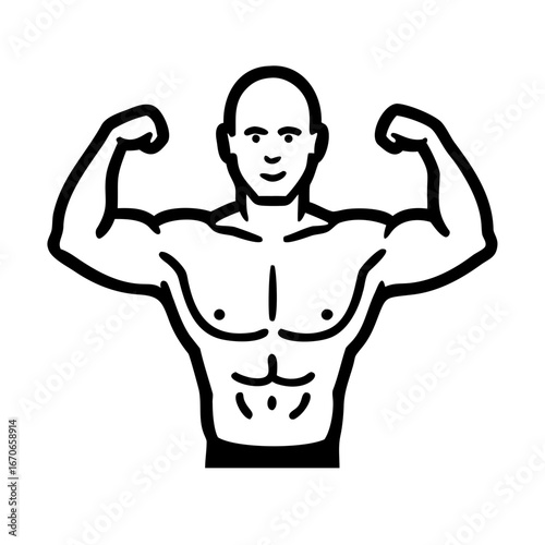 vector illustration of a muscular man