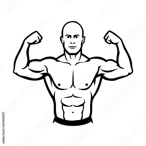 vector illustration of a muscular man