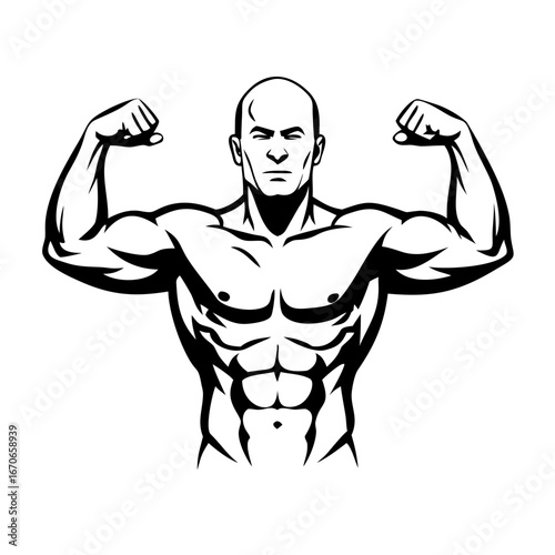 vector illustration of a muscular man