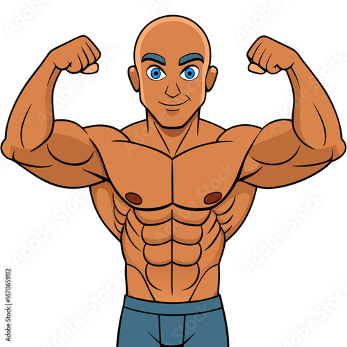 vector illustration of a muscular man