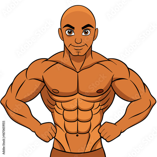 vector illustration of a muscular man
