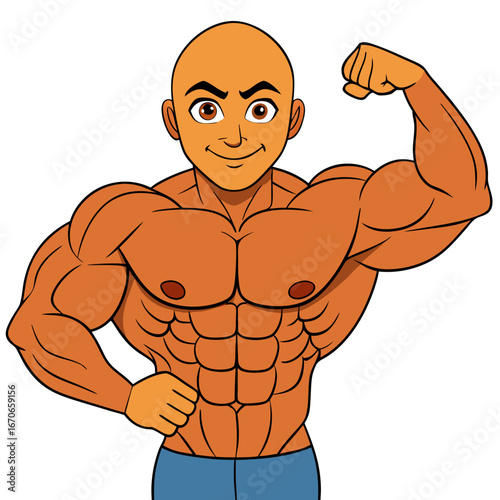 vector illustration of a muscular man