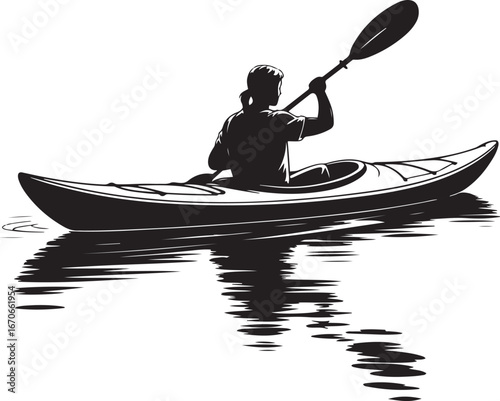 Boating silhouette vector art illustration, Shapes Collection Isolated on White Background