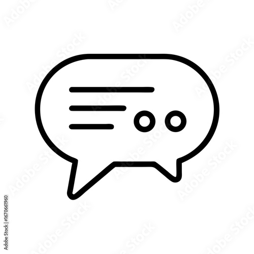 Comment Bubble Icon with Chat Message Communication Speech Symbol