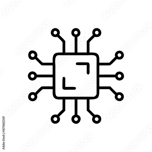 Quantum Chip Technology Computing Processor Innovation Science Icon